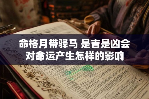 命格月带驿马 是吉是凶会对命运产生怎样的影响