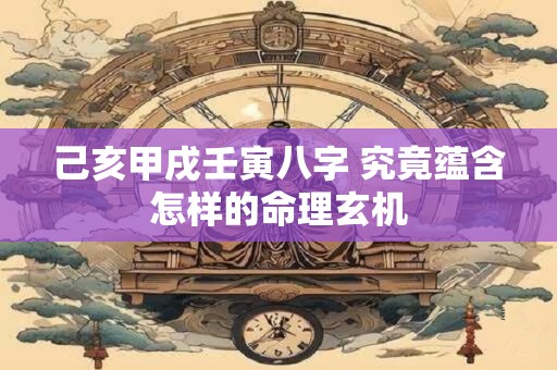 己亥甲戌壬寅八字 究竟蕴含怎样的命理玄机