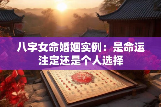八字女命婚姻实例：是命运注定还是个人选择