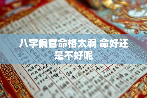 八字偏官命格太弱 命好还是不好呢
