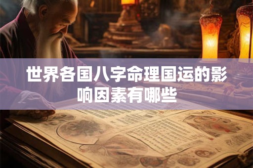 世界各国八字命理国运的影响因素有哪些