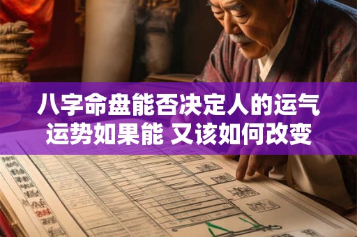 八字命盘能否决定人的运气运势如果能 又该如何改变