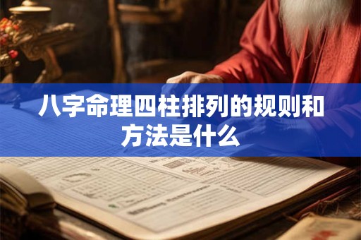八字命理四柱排列的规则和方法是什么