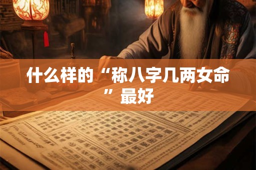 什么样的“称八字几两女命”最好