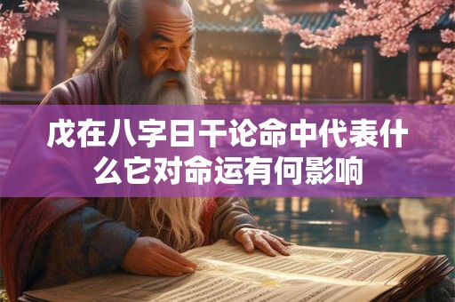 戊在八字日干论命中代表什么它对命运有何影响