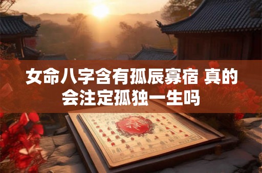 女命八字含有孤辰寡宿 真的会注定孤独一生吗