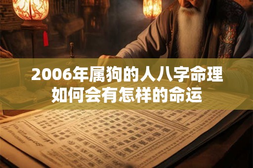 2006年属狗的人八字命理如何会有怎样的命运