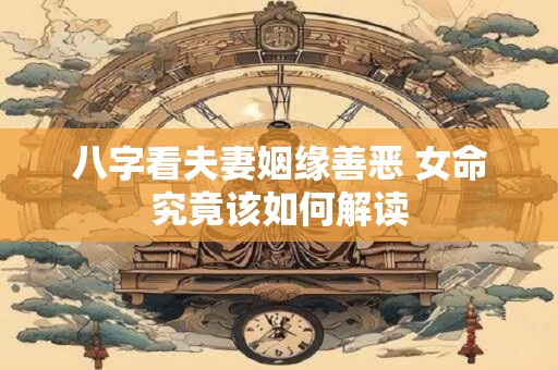 八字看夫妻姻缘善恶 女命究竟该如何解读