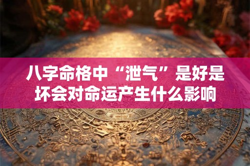 八字命格中“泄气”是好是坏会对命运产生什么影响