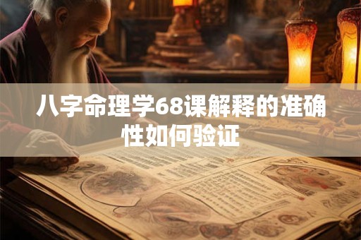 八字命理学68课解释的准确性如何验证