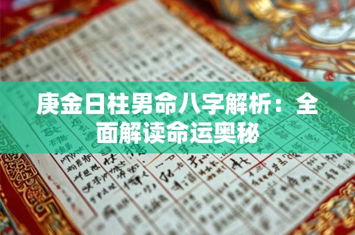 庚金日柱男命八字解析：全面解读命运奥秘