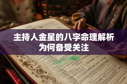 主持人金星的八字命理解析为何备受关注