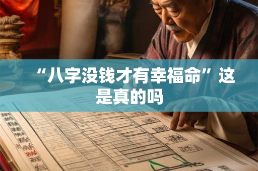 “八字没钱才有幸福命”这是真的吗
