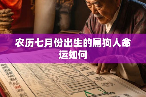 农历七月份出生的属狗人命运如何
