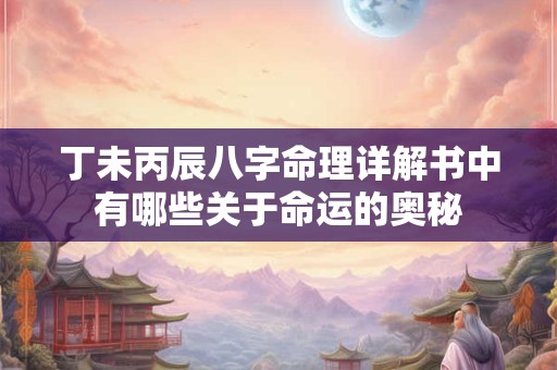 丁未丙辰八字命理详解书中有哪些关于命运的奥秘 丁未丙辰八字命理详解书中有哪些关于命运的奥秘