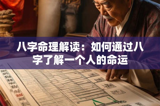 八字命理解读:如何通过八字了解一个人的命运 八字命理解读:如何通过八字了解一个人的命运