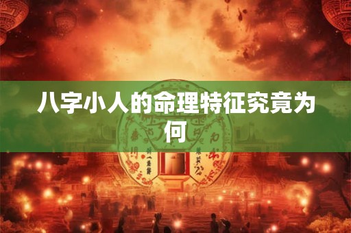 八字小人的命理特征究竟为何