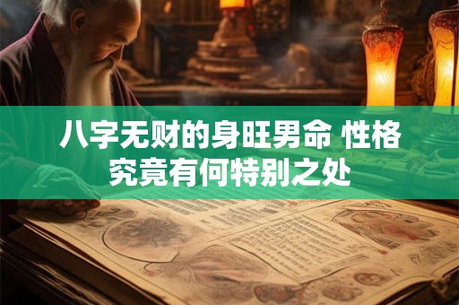 八字无财的身旺男命 性格究竟有何特别之处