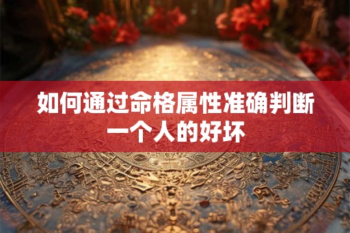 如何通过命格属性准确判断一个人的好坏