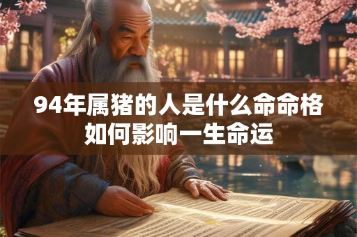 94年属猪的人是什么命命格如何影响一生命运
