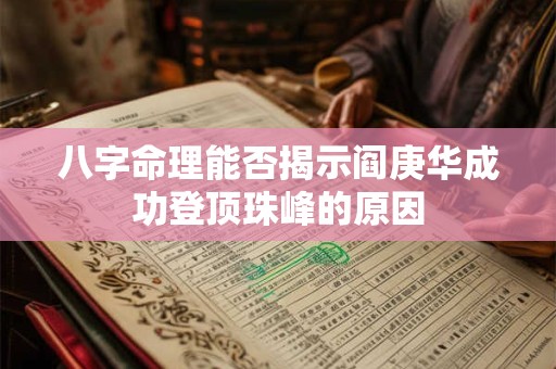 八字命理能否揭示阎庚华成功登顶珠峰的原因