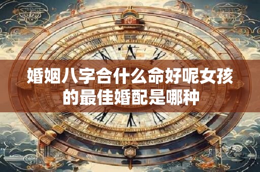 婚姻八字合什么命好呢女孩的最佳婚配是哪种