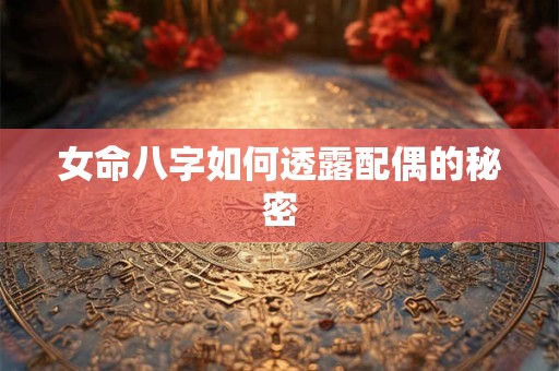 女命八字如何透露配偶的秘密
