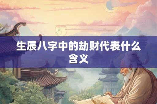 生辰八字中的劫财代表什么含义