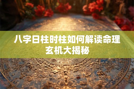 八字日柱时柱如何解读命理玄机大揭秘
