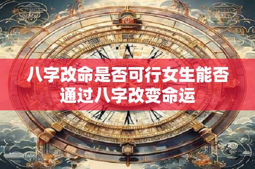 八字改命是否可行女生能否通过八字改变命运