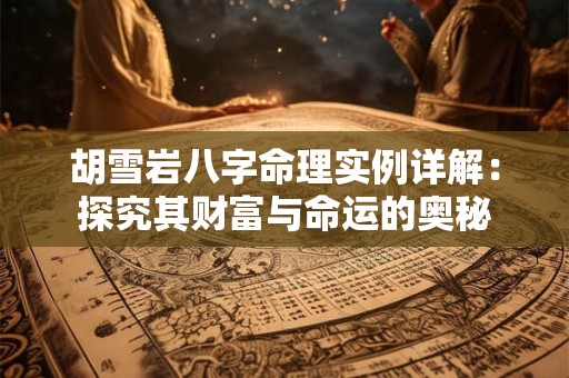 胡雪岩八字命理实例详解：探究其财富与命运的奥秘