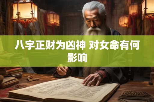 八字正财为凶神 对女命有何影响