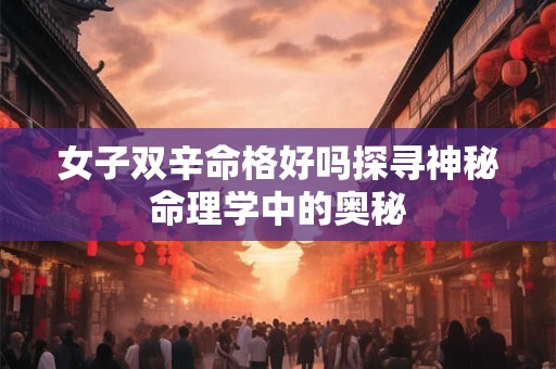 女子双辛命格好吗探寻神秘命理学中的奥秘