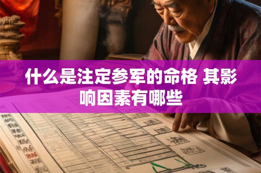 什么是注定参军的命格 其影响因素有哪些