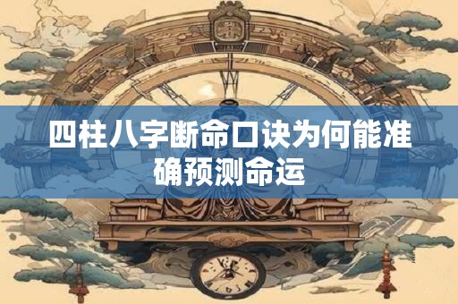 四柱八字断命口诀为何能准确预测命运