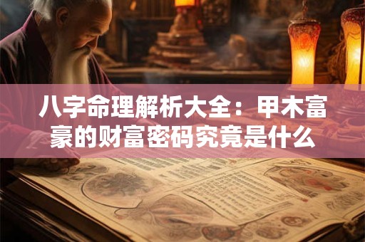 八字命理解析大全：甲木富豪的财富密码究竟是什么
