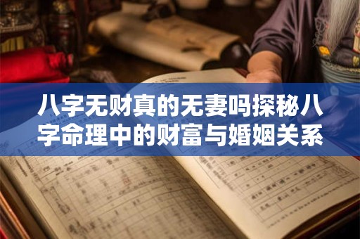 八字无财真的无妻吗探秘八字命理中的财富与婚姻关系