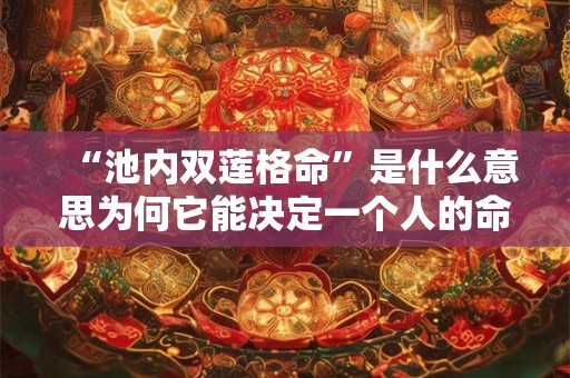 “池内双莲格命”是什么意思为何它能决定一个人的命运
