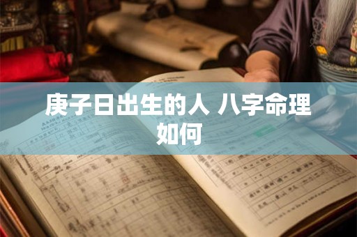 庚子日出生的人 八字命理如何