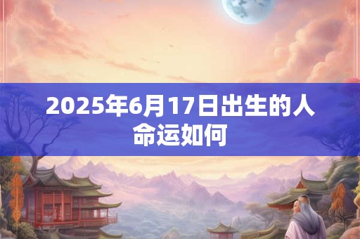 2025年6月17日出生的人命运如何 2025年6月17日出生的人命运如何