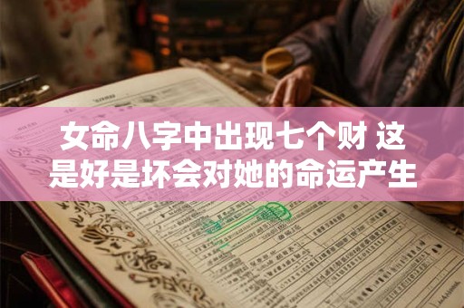 女命八字中出现七个财 这是好是坏会对她的命运产生怎样的影响