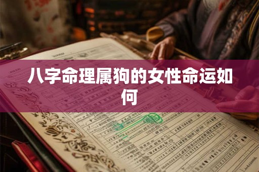 八字命理属狗的女性命运如何