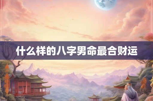 什么样的八字男命最合财运