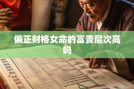 偏正财格女命的富贵层次高吗
