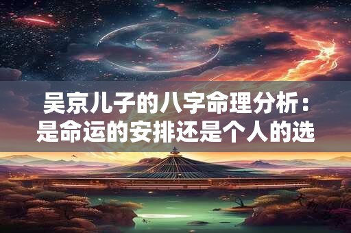 吴京儿子的八字命理分析:是命运的安排还是个人的选择 吴京儿子的八字命理分析:是命运的安排还是个人的选择