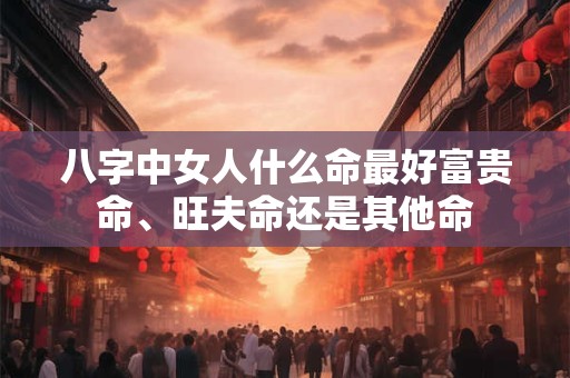 八字中女人什么命最好富贵命、旺夫命还是其他命