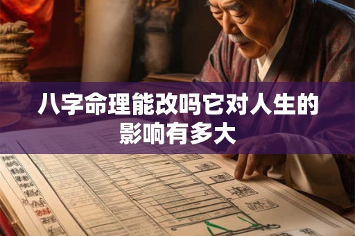 八字命理能改吗它对人生的影响有多大