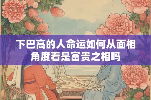 下巴高的人命运如何从面相角度看是富贵之相吗