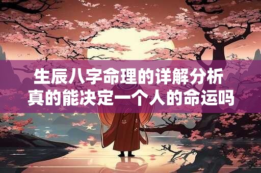 生辰八字命理的详解分析 真的能决定一个人的命运吗