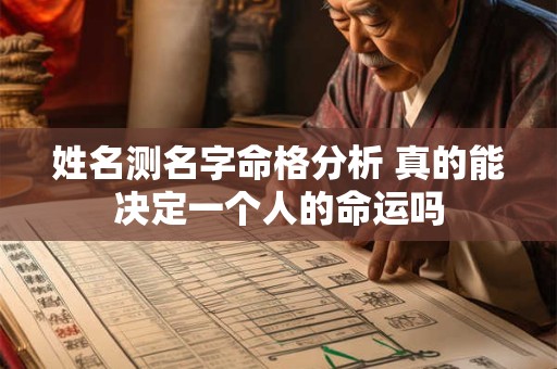 姓名测名字命格分析 真的能决定一个人的命运吗